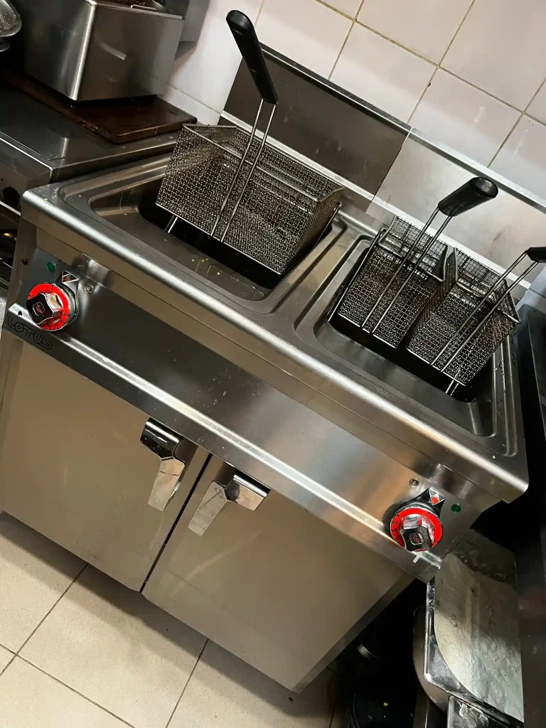 Friteuză profesională cu două cuve